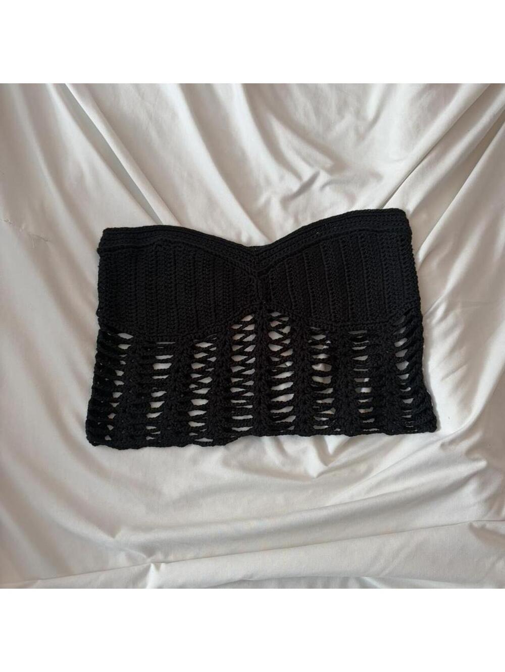Fashion nova Black crochet tube crop top